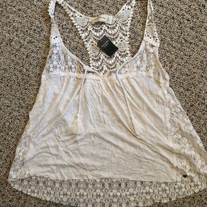 White lace Abercrombie tank